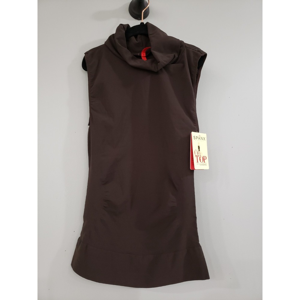 Spanx On Top and In Control Sleeveless Turtleneck Shaper Top 974 Womens XL Brown